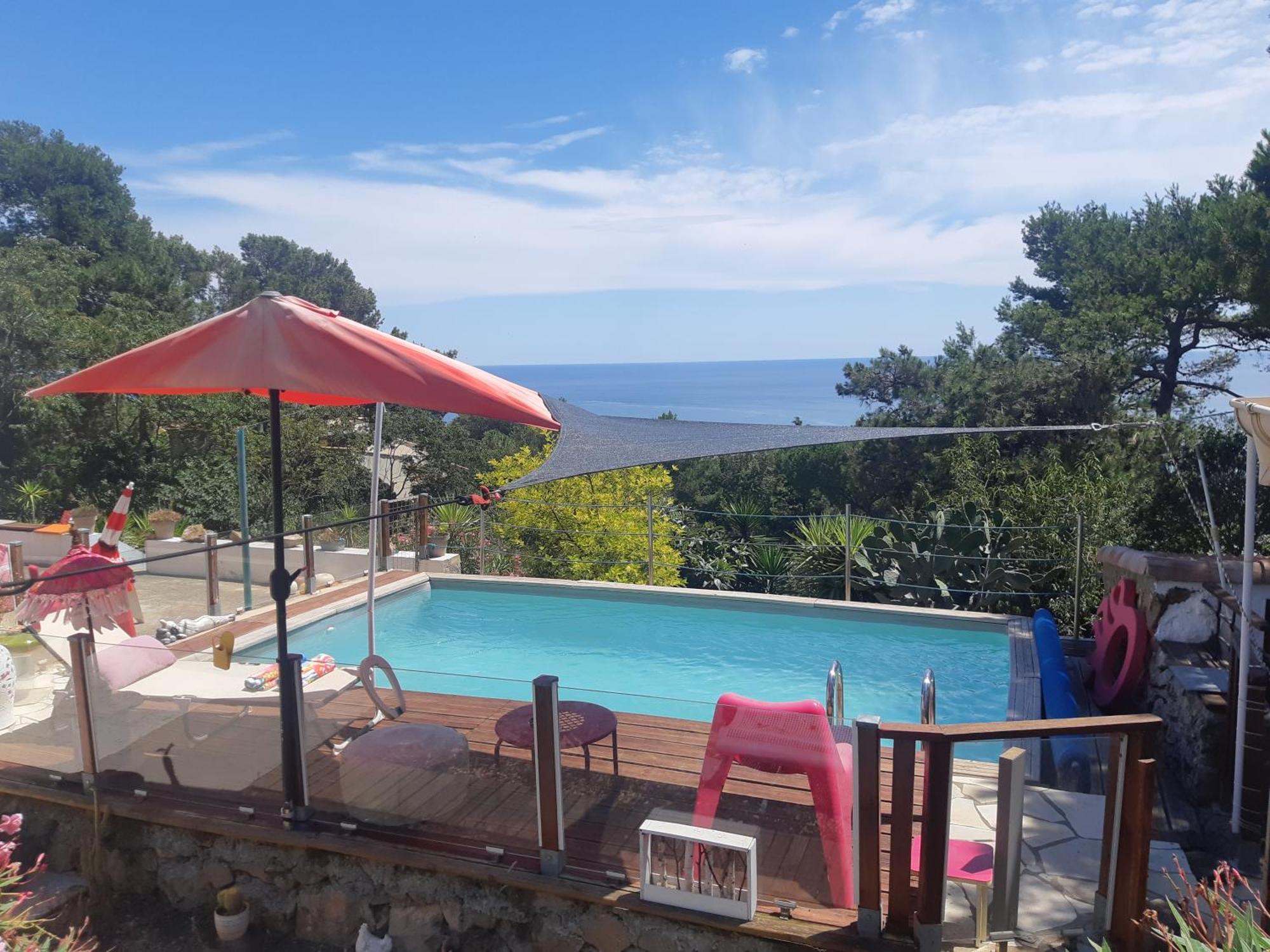 Haut De Villa Au Mont St Clair Vue Exceptionnelle Mer Et Foret Terrasses, Piscine, Petanque, Solarium Prives Sète Extérieur photo